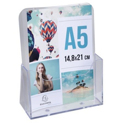 Katalógustartó, asztali, A5, álló, 1 rekeszes, EXACOMPTA "Office", áttetsző