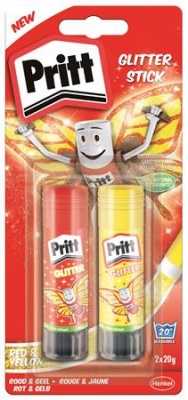 Ragasztóstift, 2x20 g, glitteres, HENKEL "Pritt"