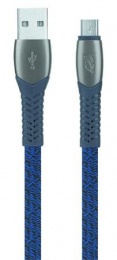 USB kábel, USB - micro USB, 1,2 m, RIVACASE "PS6100", kék